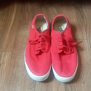 Red canvas vans